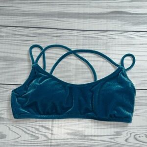 PINK Victoria's Secret Blue Velvet Scoop Bikini Swimwear - S